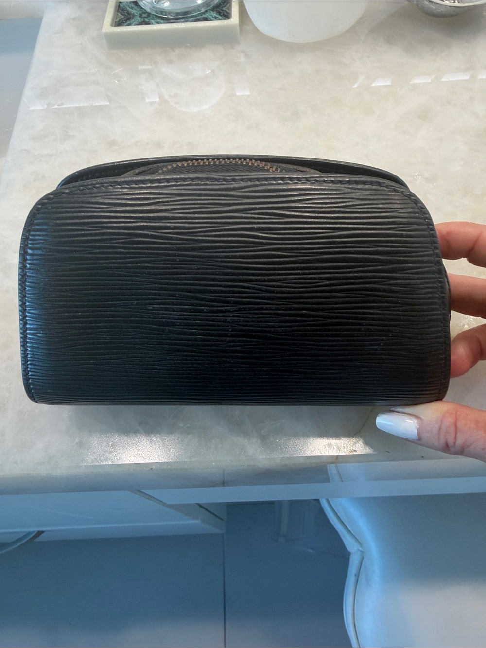 Louis Vuitton Authentic Epi Leather Black Cosmetic Pouch- Vintage